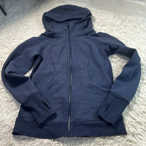 Lululemon Scuba Hoodie *Classic Cotton Fleece Heathered Deep Navy / Deep Navy - Picture 1 of 7